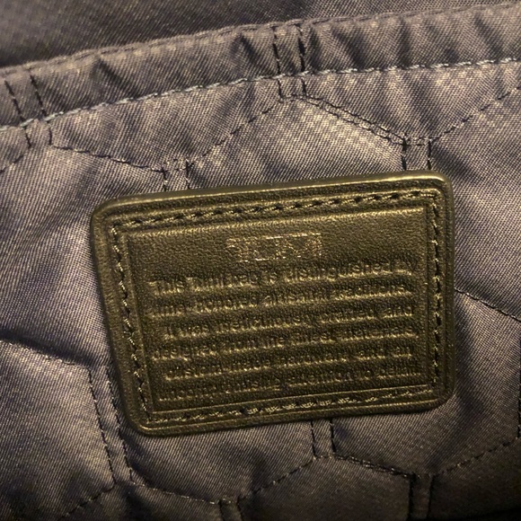 New TUMI Harrison Emerson genuine grey leather sling crossbody shoulder bag - Picture 7 of 8